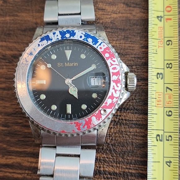 St. Marin Stainless Steel Men’s Watch – Pepsi Bezel Diver Look main image 4